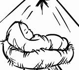 Baby Jesus Manger Coloring Page  Free Printable Pages For Kids sketch template