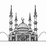Kids Coloring Page Detailed Mosque · Creative Fabrica sketch template