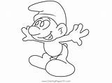 Happy Smurf Coloring Page For Kids  Free The Smurfs Printable sketch template