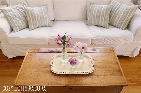 Cozy.Cottage.Cute.: A Pretty Yellow Tray and Some Pink Flowers