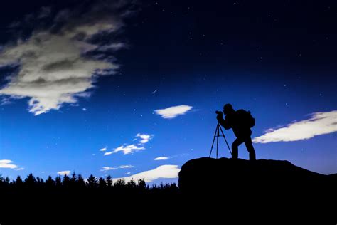 Photographer Silhouette At Night Free Stock Photo - Public Domain Pictures