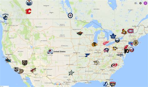 NHL Map | Teams | Logos - Sport League Maps : Maps of Sports Leagues