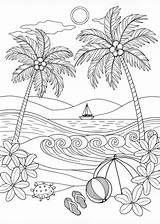 Tropical Beach Paradise Coloring Page  ColorBliss sketch template