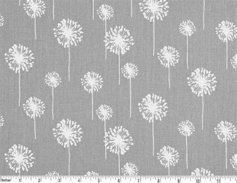 Dandelion Cotton Fabric Drapery Fabric Grey and White | Etsy | Floral print upholstery, Fabric ...