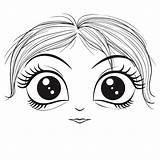 Girl Eye Coloring Pages Outline Sketch Drawing Vector Eyelashes  sketch template