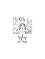 Happy Doctor coloring Page sketch template