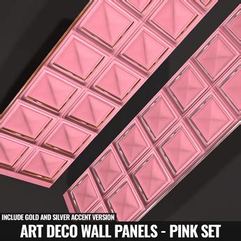 Second Life Marketplace - [YAN] Art deco wall panel - pink