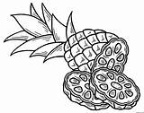 Pineapple Emoji Coloring Page » Turkau sketch template