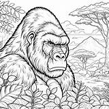Gorilla Coloring Pages 25  Gem sketch template