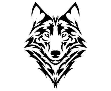 Wolf Head Face Tattoo Tribal | Etsy