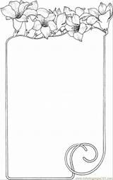 Flower Corner Borders Coloring Page Pages sketch template