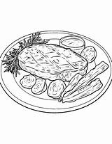 Steak Coloring Page sketch template