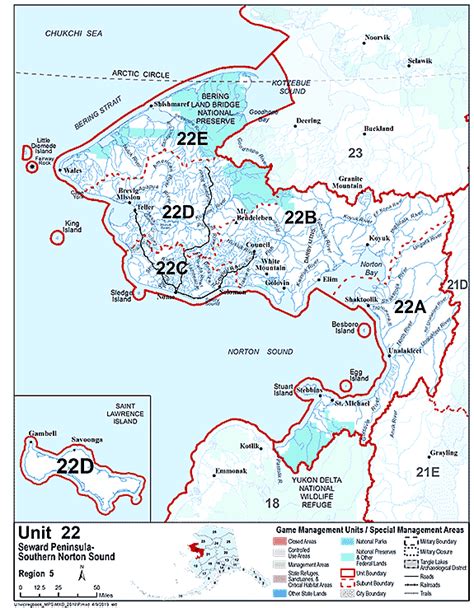 Map of Game Management Unit 22, Alaska Department of Fish and Game