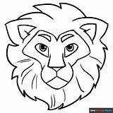 Lion Head Coloring Page  Easy Drawing Guides sketch template