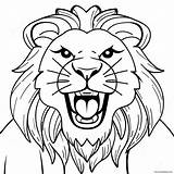 Fierce Lion Roaring Coloring Page 39604 31317 sketch template