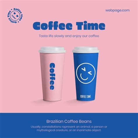 Free Duotone Modern Coffee Time Instagram Post template
