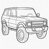Coloring Page For Children A Ford bronco Offroad Truck Simple And Wide  sketch template