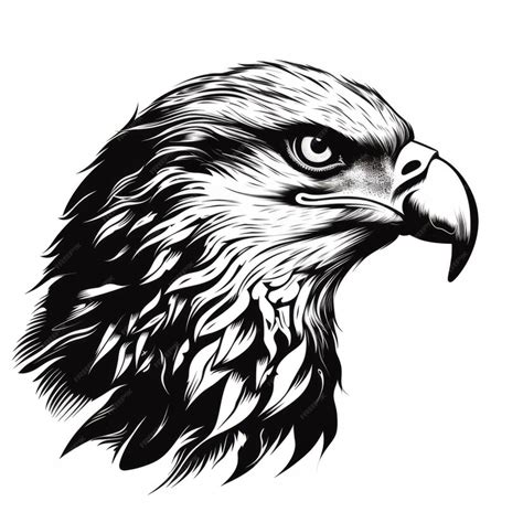 Premium Photo | A silhouette black and white drawing of an eagle