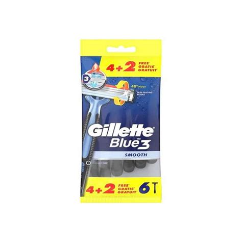 Gillette Blue 3 Smooth Disposable Razor - 6 Pieces