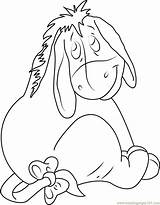 Eeyore Looking Back Coloring Page For Kids  Free Printable sketch template