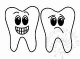 Free Happy tooth And Sad  Coloring Page sketch template