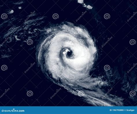 Hurricane Eye Over Sea, View of Tropical Storm or Cyclone from Space ...