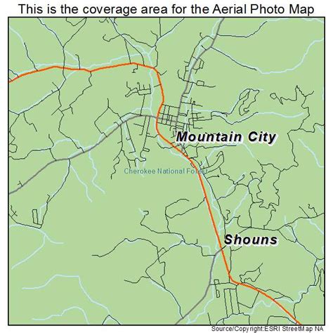 Aerial Photography Map of Mountain City, TN Tennessee