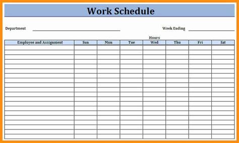 Free Monthly Employee Schedule Template