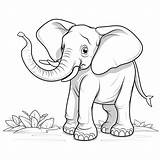 Elefant  Happycoloringnet sketch template
