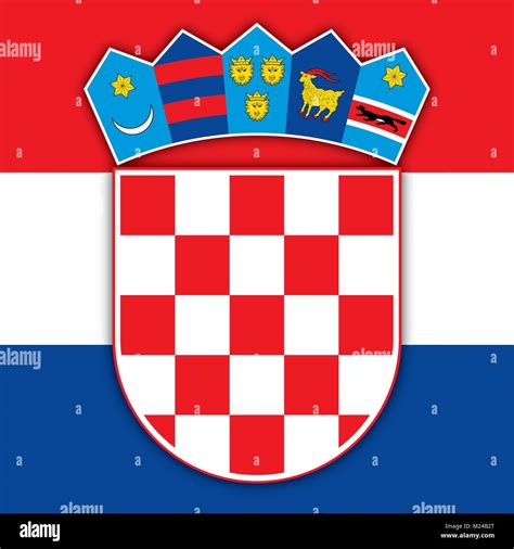 Croatia coat of arms and flag, official symbols of the nation Stock ...