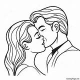 Romantic Couple Kiss Coloring Page  Pagescom sketch template