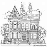 Victorian Houses Coloring Pages  Free & Printable sketch template