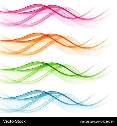 Set of abstract color wavy lines Royalty Free Vector Image