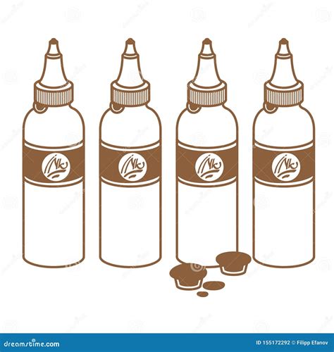 Tattoo Ink Bottles. Tattoo Accessory Stock Illustration - Illustration ...