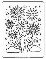 Fireworks Coloring Pages 5 Free Printable  Easy sketch template