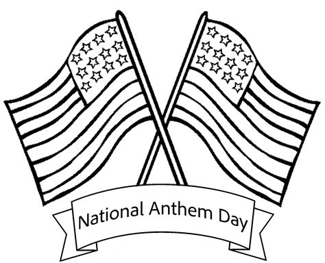 National Anthem Day Free Printable coloring page - Download, Print or Color Online for Free
