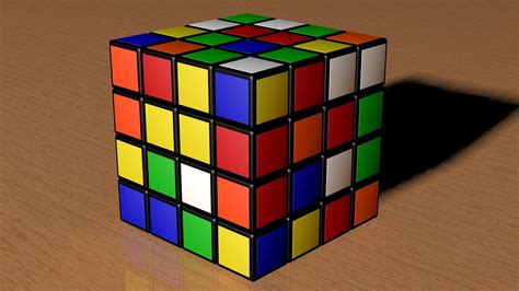 4x4 Scrambled Rubiks Cube - 3D Model by Knight1341