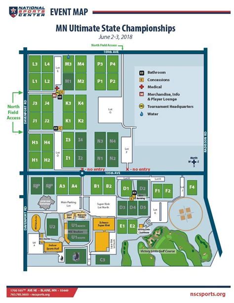 National Sports Center Field Map | Color 2018