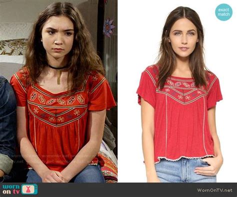 Riley’s red embroidered top on Girl Meets World | Clothes, Tv show outfits, Rebel outfit