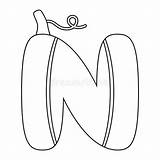 Coloring Page With Letter N For Kids Stock Vector  Illustration Of sketch template