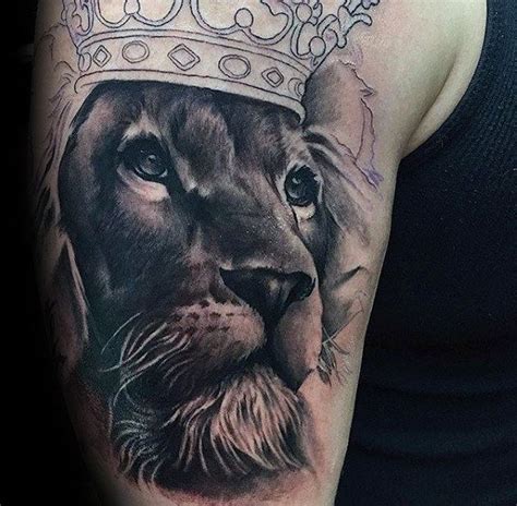 50 Wild Lion With Crown Tattoo Designs for Men [2024 Guide] | Crown ...