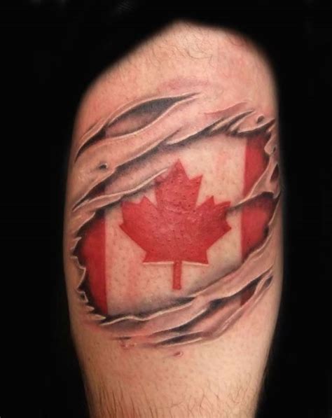 18 Patriotic Canadian Flag Tattoos - TattooBlend