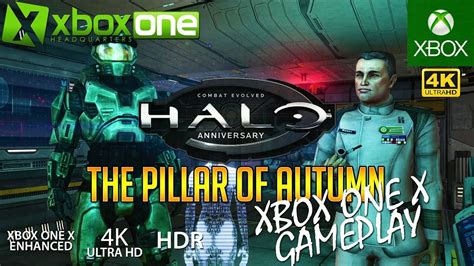 [4K HDR] HALO: COMBAT EVOLVED XBOX ONE X GAMEPLAY The Pillar of Autumn in UltraHD 4K HDR 2160p ...