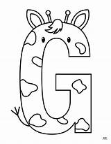 The letter g Is For Giraffe coloring Page With An Animal Face On It sketch template