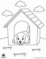 In The Doghouse Puppy Coloring Page  Little Sprout Art Learning Lab sketch template