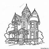 Colorful Victorian House Coloring Page  Pagescom sketch template