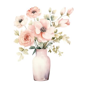 Watercolor Flower Vase, Vase, Jar, Flower PNG Transparent Image and Clipart for Free Download