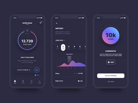 Step counter app by Gustavo Salomão on Dribbble