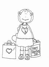 Free Dearie Dolls Digi Stamps Valentine Shopping  sketch template