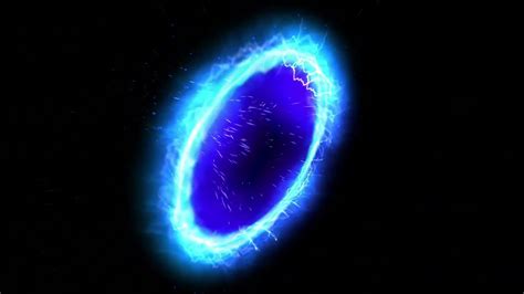 Neon Blue Glowing Energy Ring Portal - Motion Graphics Animated Backgrou... Animation Background ...